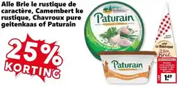Coop Alle Brie le rustique de caractère, Camembert ke rustique, Chavroux pure geitenkaas of Paturain aanbieding