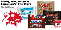 Coop Bounty, Mars, MilkyWay, Snickers en/of Twix Mini's aanbieding
