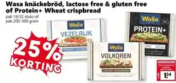 Coop Wasa knäckebröd, lactose free & gluten free of Protein+ Wheat crispbread aanbieding