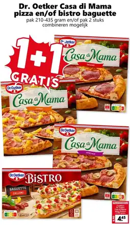 Coop Dr. Oetker Casa di Mama pizza en/of bistro baguette aanbieding