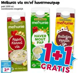 Boon`s Markt Melkunie vla en/of havermoutpap aanbieding