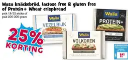 Boon`s Markt Wasa knäckebröd, lactose free & gluten free of Protein+ Wheat crispbread aanbieding