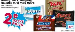 Boon`s Markt Bounty, Mars, MilkyWay. Snickers en/of Twix Mini's aanbieding