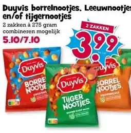 Boon`s Markt Duyvis borrelnootjes, Leeuwnootjes en/of tijgernootjes aanbieding