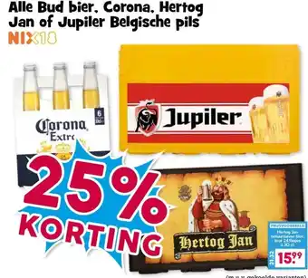 Alle Bud bier, Corona, Hertog Jan of Jupiler Belgische pils
