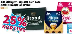 Boon`s Markt Alle Affligem, Amstel bier Rosé. Amstel Radler of Brand aanbieding