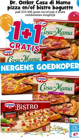 Boon`s Markt Dr. Oetker Casa di Mama pizza en/of bistro baguette aanbieding