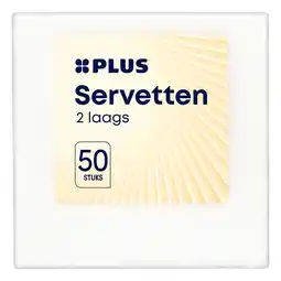 PLUS PLUS Servetten wit 2-laags aanbieding