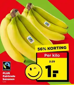 PLUS Plus fairtrade bananen aanbieding