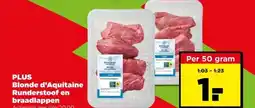 PLUS Plus blonde d'aquitaine runderstoof en braadlappen aanbieding