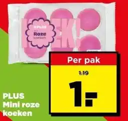 PLUS Plus mini roze koeken aanbieding