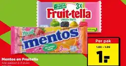 PLUS Mentos en Fruitella aanbieding