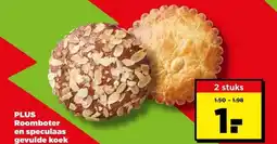 PLUS Plus roomboter en speculaas gevulde koek aanbieding