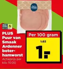 PLUS Plus puur van smaak ardenner boterhamworst aanbieding