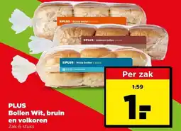 PLUS Plus bollen wit, bruin en volkoren aanbieding