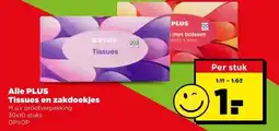 PLUS Alle plus tissues en zakdoekjes aanbieding