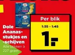 PLUS Dole Ananas stukjes en schijven aanbieding