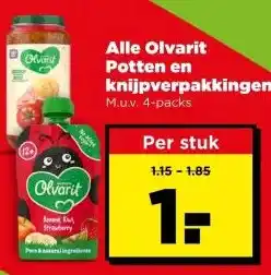 PLUS Alle Olvarit Potten en knijpverpakkingen aanbieding