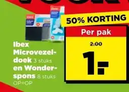 PLUS Ibex Microvezeldoek, en Wonderspons aanbieding