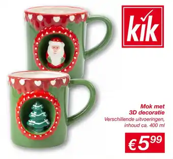 Mok met 3D decoratie