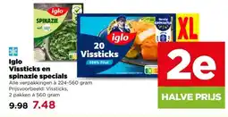 PLUS Iglo Vissticks en spinazie specials aanbieding