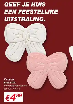 Kik Kussen met strik aanbieding