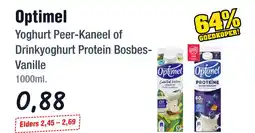 Budget Food Optimel Yoghurt Peer-Kaneel of Drinkyoghurt Protein Bosbes-Vanille aanbieding