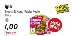 Budget Food Iglo Stoom & Klaar Pasta Pesto aanbieding