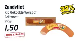 Budget Food Zandvliet Kip Gekookte Worst of Grillworst aanbieding