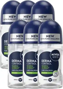 De Online Drogist Nivea Men Derma Control Sensitive Deodorant Roller Multiverpakking aanbieding