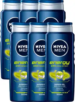 De Online Drogist Nivea Men Energy 3-In-1 Shower Gel Multiverpakking aanbieding