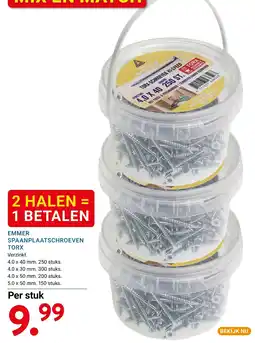 Kluswijs emmer spaanplaatschroeven torx aanbieding