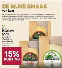 Ekoplaza Bastiaansen plakken kaas aanbieding