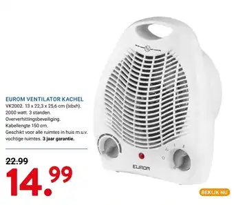 Eurom ventilator kachel