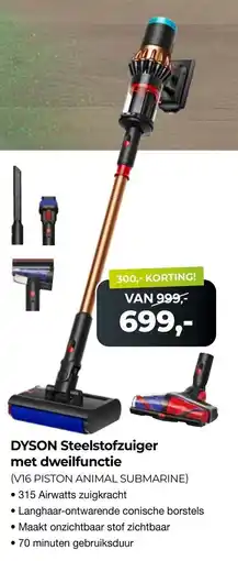 EP Beerepoot Dyson Steelstofzuiger met dweilfunctie aanbieding