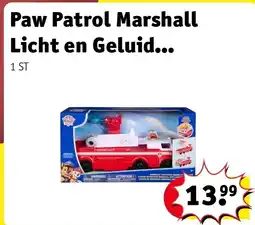 Kruidvat Paw Patrol Marshall Licht en Geluid Brandweerauto aanbieding