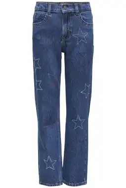 Wehkamp KIDS ONLY GIRL straight leg straight leg jeans medium blue denim aanbieding