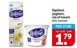 Hoogvliet Optimel yoghurt vla of kwark aanbieding