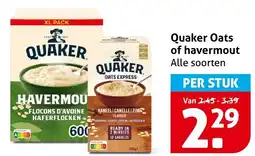 Hoogvliet Quaker Oats of havermout aanbieding