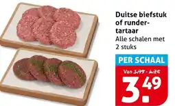 Hoogvliet Duitse biefstuk of runder tartaar aanbieding