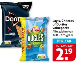 Hoogvliet Lay's Cheetos of Doritos valuepacks aanbieding