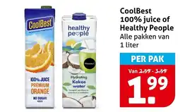Hoogvliet CoolBest 100% juice of Healthy People aanbieding