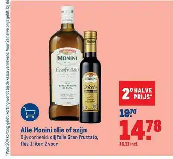 Makro Alle monini olie of azijn aanbieding