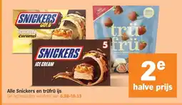 Albert Heijn Alle Snickers en trüfrü ijs aanbieding