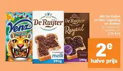 Albert Heijn Alle De Ruijter en Venz hagelslag en vlokken aanbieding