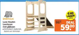 Albert Heijn Deryan luxe houten leertoren met glijbaan aanbieding