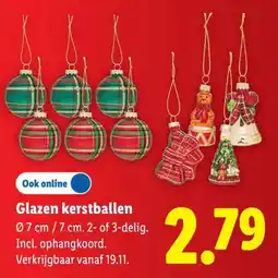 Lidl Glazen kerstballen aanbieding