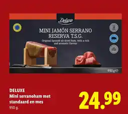 Lidl Deluxe Mini serranoham met standaard en mes aanbieding