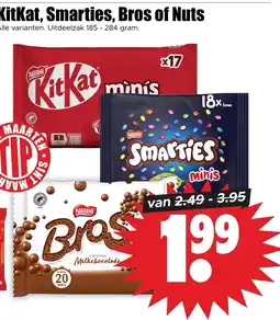 Dirk KitKat, Smarties, Bros of Nuts aanbieding