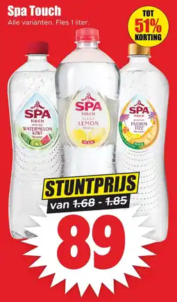 Dirk Spa Touch Alle varianten. Fles 1 liter. aanbieding
